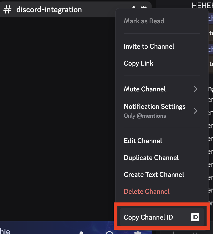 Copy Channel ID button in Channel context menu